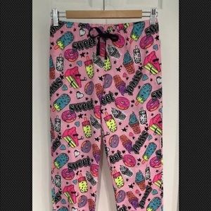 JUSTICE Pink Graphic Lounging Pajama Pants-size 14
